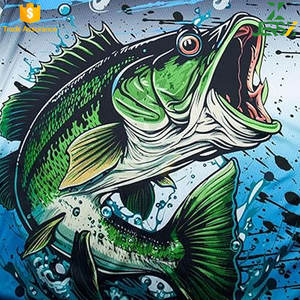 Camiseta de pesca de manga larga unisex, Camiseta estampada de secado rápido transpirable y ligera, tela de refrigeración UPF 50 - Product Image 3