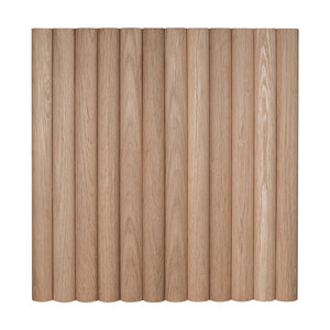 Tambour en chêne blanc massif de 1 'x 4', support renforcé de fibre de bambou non fini et flexible avec demi-lattes de 1 ", planches en bois massif - Product Image 1