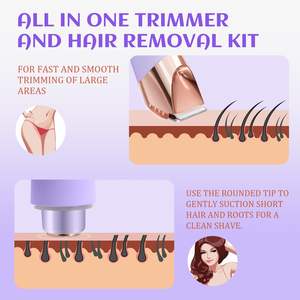 Rasoir électrique pour femmes 2-en-1, mini épilateur sans fil humide/sec, étanche IPX7 pour le visage, le bikini, les jambes, les bras, le corps - Product Image 4