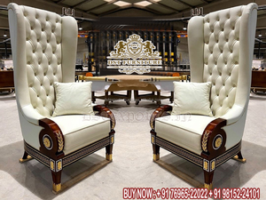 Fauteuils d'appoint sculptés de style turc, chaises de salon sculptées à la main de style baroque, fauteuils de salon luxueux à double sculpture pour villa, Royaume-Uni - Product Image 4