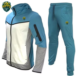 OEM Tenue de jogging en polaire technique à coupe ajustée pour hommes, survêtement à capuche à motif solide personnalisable, coton de marque privée adapté à l'hiver - Product Image 2