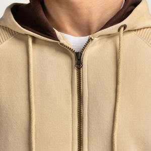 100% coton polaire fermeture éclair Streetwear mode Style Premium vente chaude double couche à capuche manches longues hommes - Product Image 4