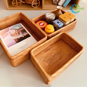 Panier/plateau en rotin en osier rond tissé à la main au Vietnam pour la maison et la cuisine personnalisable utilisation polyvalente décor à la maison - Product Image 6