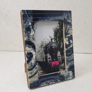 Marco DE FOTOS familiar de resina/madera decorativa para el hogar, decoración de boda, Marco de imagen con incrustaciones de latón de resina, forma Rectangular - Product Image 1