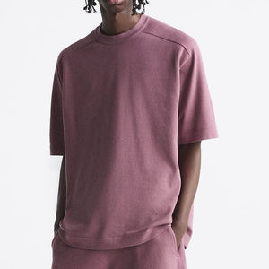 Camiseta Lisa bordada de gran tamaño con estampado de algodón 100% de 280gsm de peso pesado de alta calidad, camiseta personalizada de talla grande para hombre - Product Image 3