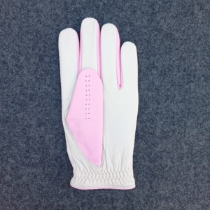 Gant de golf en cuir souple Cabretta de qualité supérieure Design respirant avec sangle réglable et couleur rose clair - Product Image 3