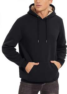 Pull-over en polaire doublé Sherpa pour hommes Sweatshirts basiques et chauds à col rond Tops d'hiver en polyester/coton d'automne - Product Image 2