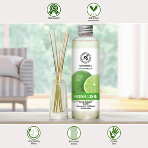 Aromatika Fresh Lime Aroma <b>Diffuser</b> <b>Refill</b> Liquid 200ml Long Lasting Room Fragrance <b>Reed</b> <b>Diffuser</b> Oil - Product Image 3