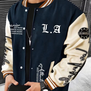 Chaqueta Universitaria Vintage para Hombre, Chaqueta de Béisbol, Precio de Mayoreo, Oferta, Ropa Urbana con Bordado Único, Chaqueta Estilo Urbano - Product Image 1