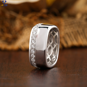 1,12 TDW banda de diamante de corte brillante redondo oro blanco Pave ajuste banda de hombre Cvd/Hpht Diamond Lab Stone - Product Image 3