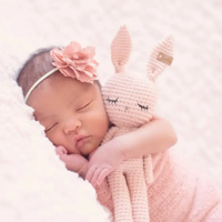 Jouets en peluche doux personnalisables 100% faits à la main, lapins et moutons, avec doublure en maille, tissu en coton, rembourrage en coton PP pour bébés