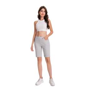 Pantaloncini a vita alta a righe da donna con tasche-Jenna Rose - Product Image 1