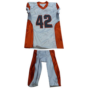 Conjunto de Uniforme de Fútbol Americano Personalizable, Pantalón y Camiseta Transpirables, Logotipo del Nombre del Equipo Bordado, Impresión por Sublimación Personalizada, Unisex - Product Image 3