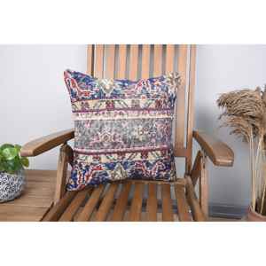 Multicolor <b>18x18</b> Inch Wool Kilim Pillow Luxury Bohemian Patchwork Cushion Floral Vintage Woven Jute Bedding Portable Oriental - Product Image 1