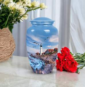 Maison lumineuse sur le rivage urne pour cendres maman et papa urne de crémation cendres adultes urnes funéraires pour hommes et femmes taille personnalisée décorative funéraire - Product Image 3