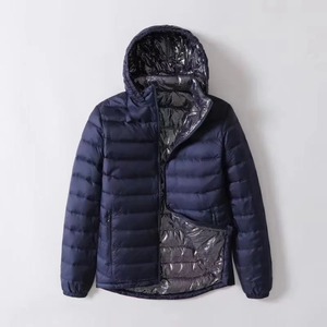 Parka d'hiver de qualité supérieure pour hommes veste à chapeau détachable ultra-légère avec manteaux chauds coupe-vent col montant en toile - Product Image 3
