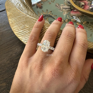 Anillo de boda de diamante ovalado certificado VVS Clarity IGI de diseñador elegante para mujer, joyería fina de aniversario de compromiso - Product Image 6