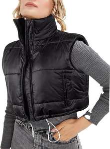 Black Bomber <b>Jacket</b> Unisex <b>Padded</b> Sleeveless Winter Body Warmer Insulated Lightweight Breathable Outerwear Zipper Front Warm - Product Image 3