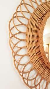 Espejo de ratán personalizado para decoración de interiores, marco de espejo de ratán para algas marinas, ANASE - Product Image 3