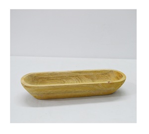 Bol de noix de service profond ovale en bois naturel de luxe bol indien classique de conception unique pour la maison hôtel et restaurant bol de service - Product Image 3