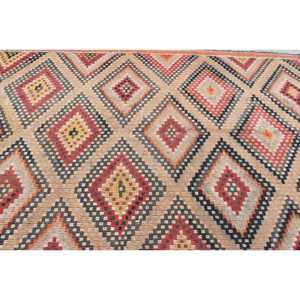 5.7x11.9 ft Rug, Turkish Vintage Rug, <b>Red</b> Kilim <b>Wool</b> Rug - Product Image 5
