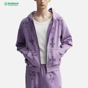 Sweat-shirt à capuche zippé sur mesure de qualité supérieure, unisexe, avec poche kangourou, vêtements de sport, décontracté, 100% coton - Product Image 3
