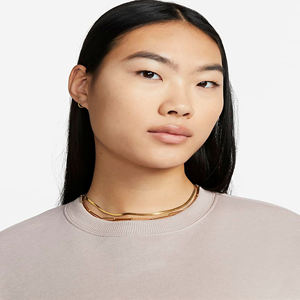 Sweat-shirt pour femme, coupe ample, col ras du cou, 80% coton, 20% Polyester recyclé, molleton côtelé, poignets et ourlet, rose huilé - Product Image 5