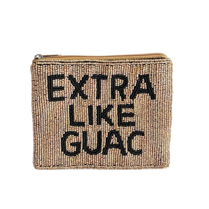 Handmade Beaded Coin <b>Purse</b> Out of Office Quote Design Black Sunglasses Embroidery <b>White</b> Beadwork Handcraft Fashion Travel Pouch - Product Image 6