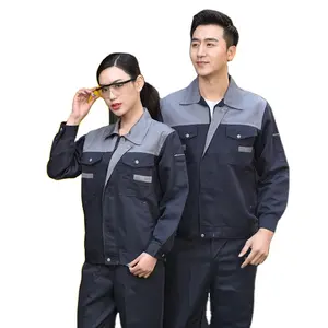 Conjunto de roupas reflexivas para soldagem, uniforme de trabalho para homens e mulheres mangas compridas estação de gás