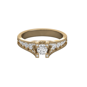 Bague solitaire en or 18 carats avec diamant de laboratoire brillant, collection élégante de bagues en diamant - Product Image 5