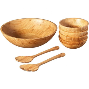 Bol à pâte rond en bois d'acacia 9x4x3 pouces, profond, pour bougie, décoration intérieure, baguette, prêt à l'emploi, poli, décoration en bois classique - Product Image 3