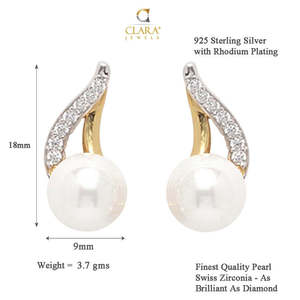 NOVAMART Fine Women's Cute Stud <b>Earrings</b> 925 Sterling Silver <b>Gold</b> Rhodium Plating for Swiss Zirconia Winged <b>Screw</b> <b>Back</b> Gift Girl - Product Image 6
