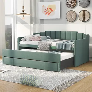 Muebles para el hogar multifunción con cajones de almacenamiento con ruedas y tabla de cama retráctil sofá cama de madera maciza cubierta blanda