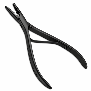 Pinzas Profesionales para Extensiones de Cabello Negro, Herramienta de Crimpado de Anillos Micro, Herramienta de Instalación y Extracción de Microlink de Calidad Profesional - Product Image 1