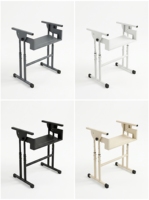 Bureau d'étude moderne et durable pour étudiants, plateau en bois, pieds en métal, hauteur réglable, table d'étude pour l'école, mobilier scolaire ARSU