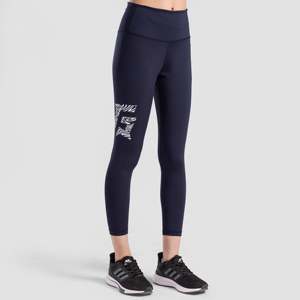 Leggings de yoga bleu marine ajustés en maille fluide avec effet push-up et motif strass, taille 3XL, en Spandex et Nylon - Product Image 3