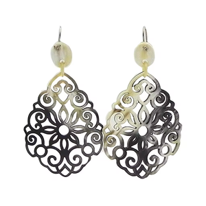 Pendientes de cuerno de búfalo pendientes de cuerno hechos a mano pendientes de cuerno natural - Product Image 6