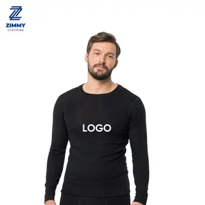 Ready to ship thermal long sleeve shirt print Customized Fabric graphic thermal long sleeve shirt Wear at home mens winter therm