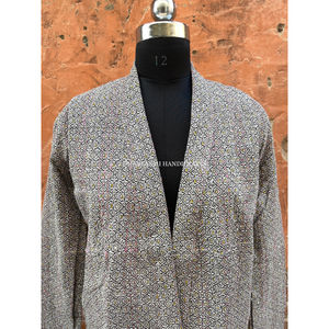 Indien 100% coton manteau d'hiver matelassé Kantha veste Vintage multicolore bloc imprimé vestes cadeau d'été Style bohème manteau - Product Image 3