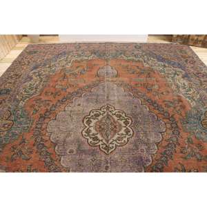 Tapis turc vintage de 9,4 x 12,6 pieds, tapis surdimensionné, tapis persan rouge - Product Image 3