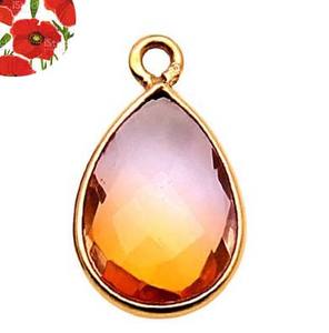 Vente en gros de tourmaline verte Connecteur de pendentif à lunette ronde de 4mm Bijoux en argent sterling 925 plaqué or pour la Saint-Valentin - Product Image 4