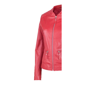 Blouson de moto en cuir d'agneau véritable imprimé sur mesure de qualité supérieure pour femmes - Écologique, coupe-vent, chauffant, séchage rapide, finition - Product Image 6