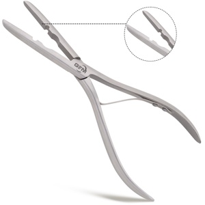 Alicates Multifunción de Acero Inoxidable para Extensiones de Cabello, Estilo Curvo, Plateados, 8 Pulgadas, Duraderos, para Remover y Colocar Microperlas - Product Image 1