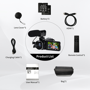 Caméra vidéo HD 4K la plus récente, caméscope avec écran tactile de 3,0 pouces, Wi-Fi, vision nocturne infrarouge, caméra de vlogging pour <span class=keywords><strong>YouTube</strong></span> avec micro - Product Image 6