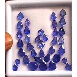 130 pièces de Tanzanite bleue naturelle de 6 mm à 11 mm, formes ovales, poire, rondes, octogonales, facettées, 155 carats, lot de pierres précieuses de bonne qualité, coupées, 186 $ US pour tout le lot - Product Image 1