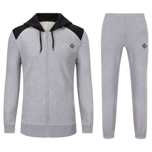 Chándales de algodón 100%, ropa para hombre, conjuntos de Sudadera con capucha estampada, sudadera con cremallera de lana, pantalones de chándal deportivos informales, chándales para hombre - Product Image 1