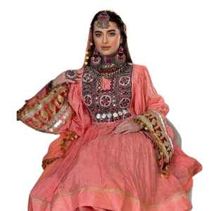 Robe afghane Kuchi vintage moderne de haute qualité pour femmes, dentelle, volants, broderie, manches longues, robe de cérémonie, faible MOQ - Product Image 4