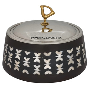 Pot en nacre de luxe Casserole faite à la main de qualité supérieure Réchauffeur de nourriture en métal design classique et élégant - Product Image 6