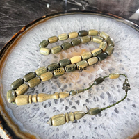 Tasbih Royal en Bois Premium, Fait Main, Perles Polies et Gravées, Style Ange, pour la Méditation et la Prière Religieuse