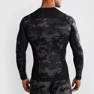 Rashguard BJJ imprimé sur mesure, Rashguard de compression MMA à manches longues/courtes pour hommes, Spandex/Polyester, dernier style - Product Image 4